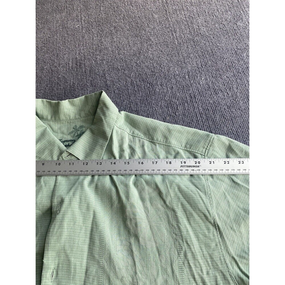 Tommy Bahama Men's Green Mint Tourquoise  Silk Hawaiian Aloha Button Up Size XL - Picture 4 of 7